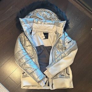DC Silver and White Ski Jacket